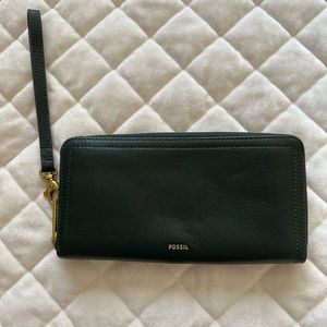 Fossil zip around wallet wristlet